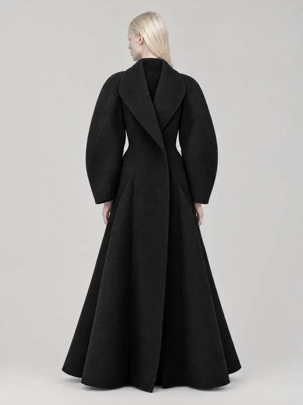 Coat on a model, back