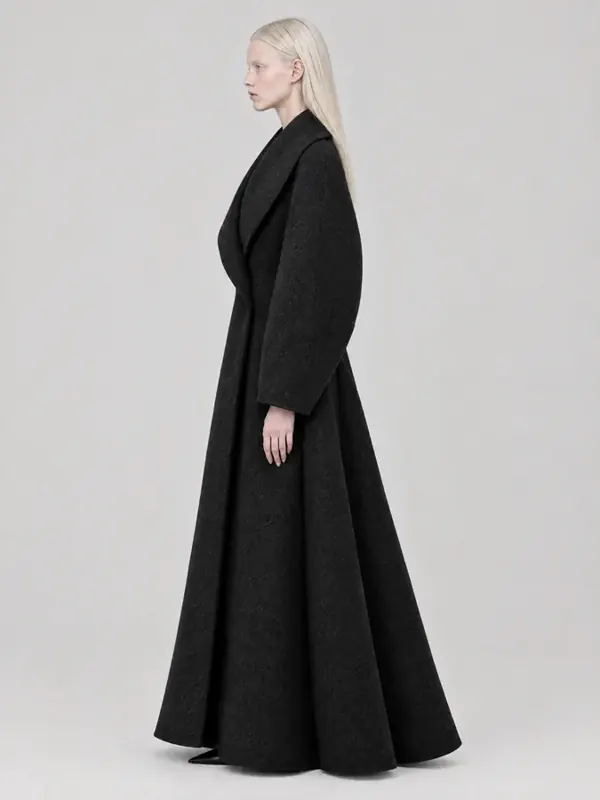 Coat on a model, profile