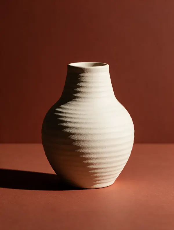 Vase on a terracotta backdrop