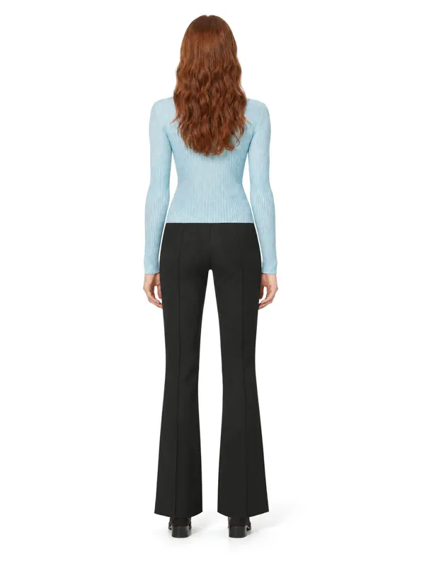 Rib-knit top on an AI model, back