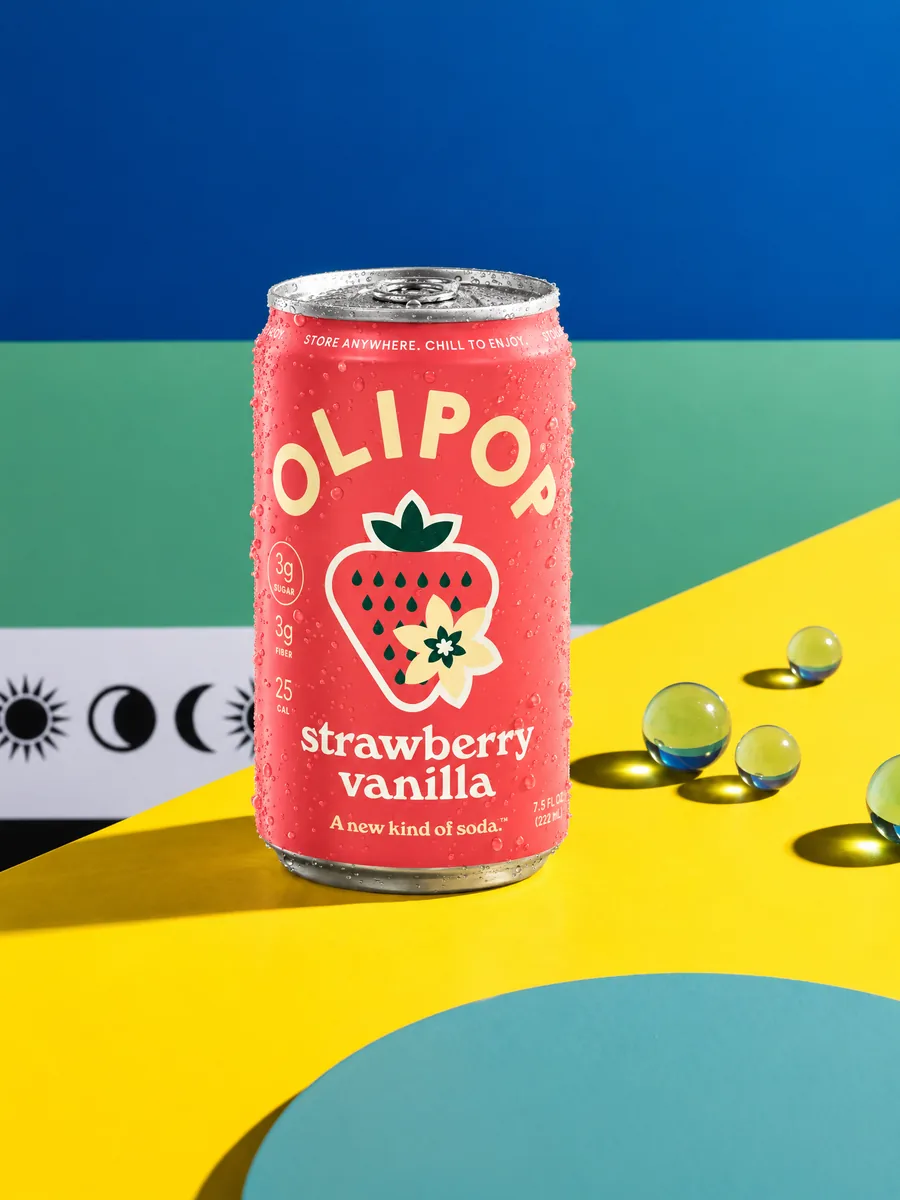 OLIPOP can in a styled scene